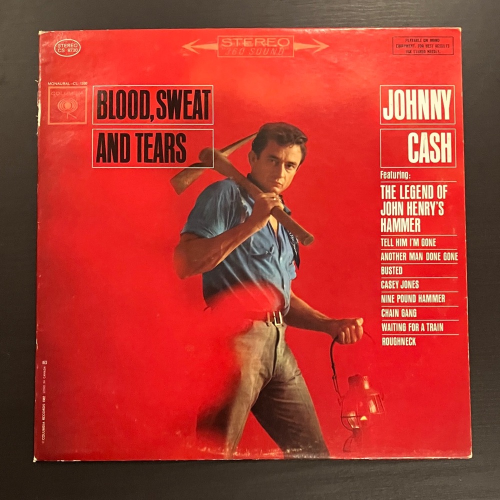 Johnny Cash Blood, Sweat and Tears Vinyl Record
